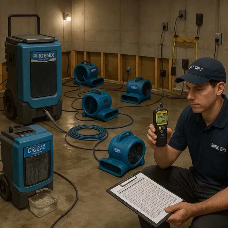 Structural Drying and Dehumidification process in Haslet, TX